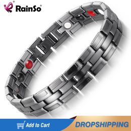 Bracelets Rainso Copper Bangle Bracelets Bracelet du poignet masculin 4 Men de santé Éléments de la chaîne magnétique Cadeau d'amitié