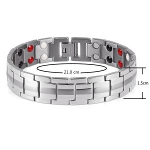 Bracelets Rainso Health Care Bracelet en acier inoxydable avec bracelet magnétique pour hommes Viking 4in1 éléments thérapie aide au sommeil chaîne bijoux