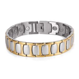 Armbanden Rainso Vrouwen Tiatanium Magnetische Armband Relif Stress Germanium Bio Energie Armbanden Roestvrij Staal Polsband Sieraden 2023