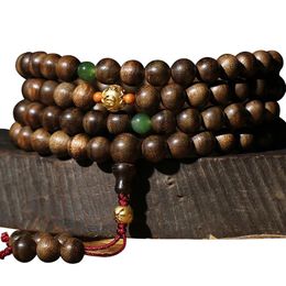 Armbanden Echt Goud Kalimantan Agarwood Armband 108 Kralen Dames Lucky Beads Jasper Armband
