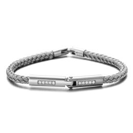 Armbanden ruimo luxe kristalconnector Safty Clasp zilverkleur roestvrij staal 5 mm staaldraad sieraden armband voor mannen en vrouwen DIY