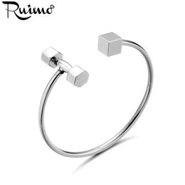 Armbanden RUIMO Trendy Sport 316L Roestvrij Staal Heren Armbanden Halter Ontwerp Armband Voor Mannen Mode Gepolijst Mannelijke Manchet Armbanden Sieraden