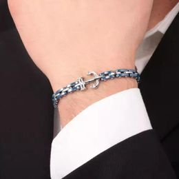 Armbanden runda mannen blauwe keramische armband roestvrij staal witte steen anker armband 2021 mode sieraden verjaardagscadeaus