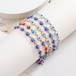 Armbanden Turkse oogarmband Kleur Rood Blauw Boze Ogen Lucky Armbanden voor Vrouwen Link Chain Armband Sieraden