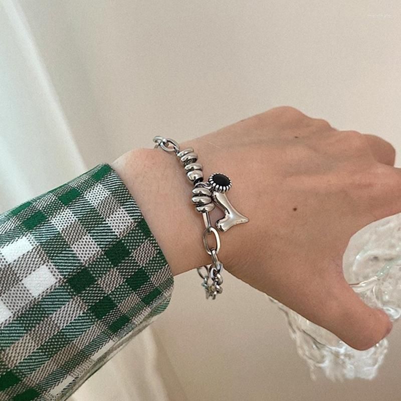 Bracelets Bracelet de cœur irrégulier vintage pour femmes accessoires de tempérament coréen de la mode
