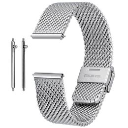 Bracelets Bracelet de montre en acier inoxydable maille métallique bracelet à dégagement rapide Bracelet Ese pour remplacement facile à redimensionner fermoir de montre étanche