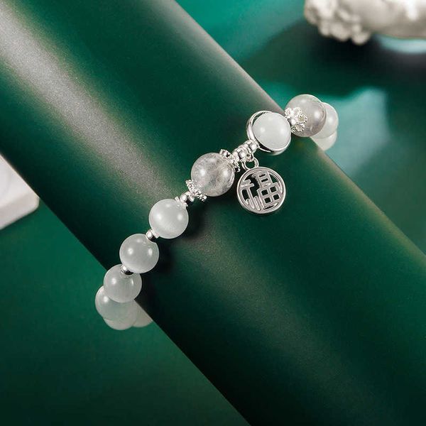 Pulseras Ojo de gato blanco Gris Luz de la luna Marca Shifu Pulsera de hielo Mujer Sen Xianqi 2022 Nuevo temperamento de sensación avanzada