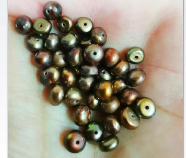 Bracelets en gros 20 pièces autour de 5mm naturel mer véritable chocolat perles en vrac bijoux collier à faire soi-même Bracelet entièrement percé