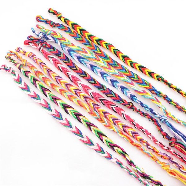 Bracelets en corde de coton, 30 pièces/lot, tresse faite à la main, ethnique bohémien, manchette pour hommes et femmes, vente en gros