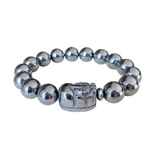 Pulseras Venta al por mayor Terahertz Pulsera de piedra natural Cuentas redondas con pulseras de energía Pi Xiu Saludables para mujeres Hombres Joyería de cristal