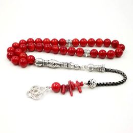 Pulseras Rosario para mujer Musulmán Coral natural y borla de arrecife de coral Regalo Tasbih Eid Para esposa Todo es nuevo Pulseras para mujer de moda