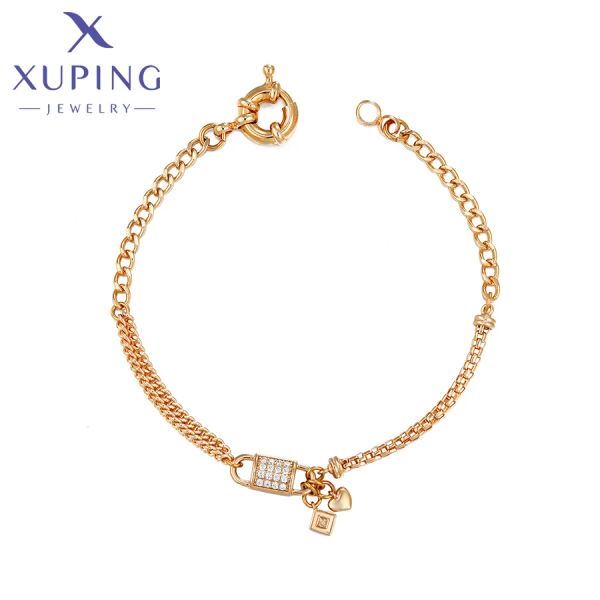 Pulseras Xuping joyería moda nueva llegada pulsera de mujer de color dorado S00041052