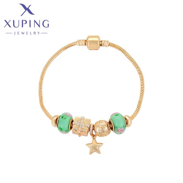 Bracelets xuping joyas nuevas estrellas de llegada colgante afortunado pulseras de modernas brazalete de mano para mujeres regalos de cumpleaños x000710029