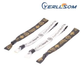 Pulseras YERLLSOM 1500 unids/lote pulsera de tela personalizada de alta calidad con logotipo personal para eventos FW061101