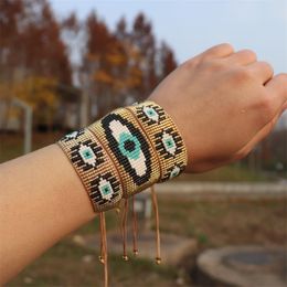 Armbanden ZHONGVI Lucky Evil Eye Armband Pulseras 2021 Populaire Miyuki Sieraden Voor Vrouwen Gift Boho Kwastje Turkse Oog Armbanden Groothandel