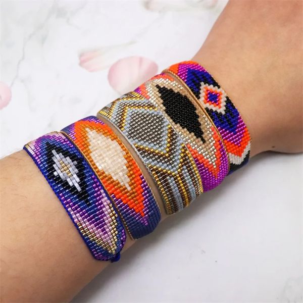 Bracelets Zhongvi Summer Miyuki Bracelet pour femmes Bracelets pour les yeux maléliques mexicains