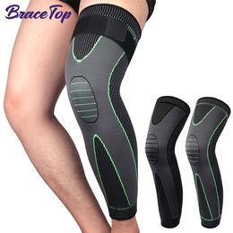 Bracetop 1 pc élastique de support élastique Pression de pression Bandage Volleyball Long Galet Taft Silicone Couvre les manches de l'attelle de genou