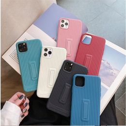 Beugel Simple Solid Color Soft Shell Phone Cases voor iPhone X XS MAX XR 6 6S 7 8 PLUS