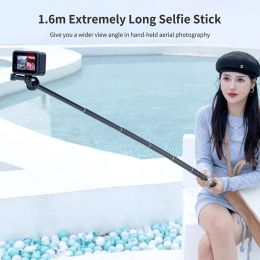 Bracets 1,6 m de poteau de télescopage à main de bâton de selfie étendu pour insta 360 un x2 un r un x go 2 GoPro 10 9 8 max dji caméra