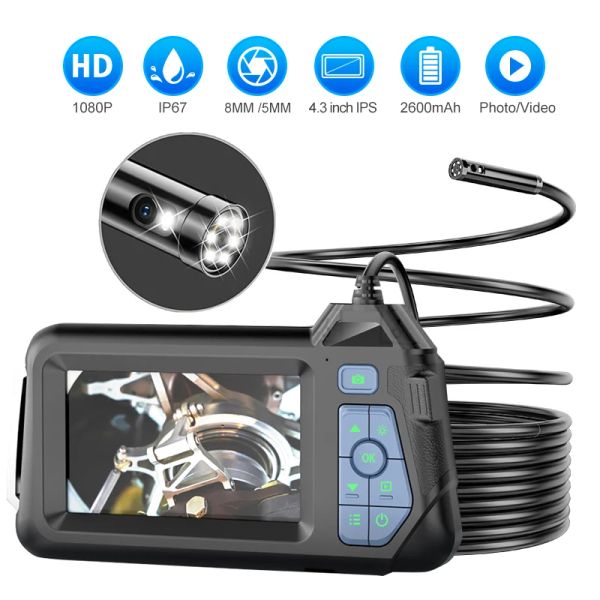 Supports 1080p 8 mm Triple Dual Dens Handheld Endoscope Camera 4.3 '' CAME INSPECTION LCD CAME IP67 APPAREE DE SOPE EN TERMANDE POUR SWER