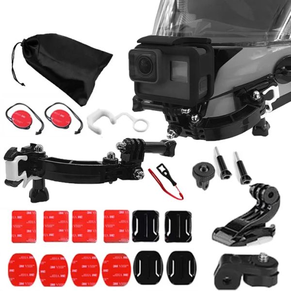 Soportes para cámara de acción, montaje para motocicleta, cinturón de montar, accesorio para cabeza, Base ajustable, soporte para casco para GoPro Xiaomi EKEN Dji