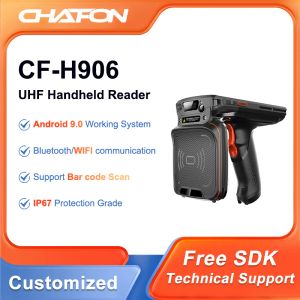 Beugels Chafon CFH906 UHF Handheld RFID Reader Lange Range Android 9.0 met WiFi Bluetooth 4G GPS -camerafunctie voor magazijnbeheer