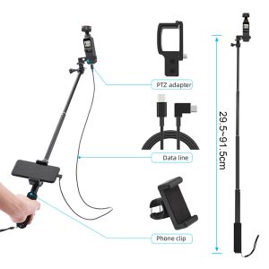 Beugels Extension Pool Selfie Stick Telefoon Clip Montage Module voor DJI Pocket 2 Gimbal camerakabel voor Typec iOS MicroUSB -accessoires