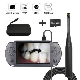 Supports de caméra intra-orale de support manuel 2MP HD Inspection de l'orthodontiste outil de caméra avec 6 éclairage LED réglable 4,3 pouces Écran IPS