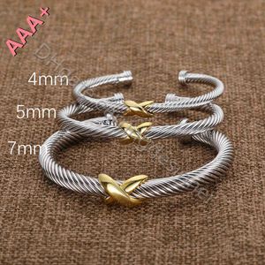 Braclet Designer Bracelet Twisted Draad Ronde Luxe armbanden Kabel X Gold Women Fashion 925 Sterling Silver Cadea Geschenk gratis sieraden Verzending Cross Retro D7M1