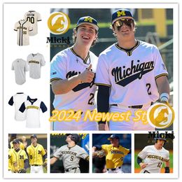 Bradley Navarro Michigan Wolverines Baseball Jersey 18 AJ Garcia 25 Brock LEITGEB 27 Dylan Vigue 20 Ricky Kidd 12 Sachem Ramos Michigan Jerseys Custom Stitched