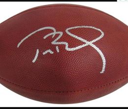Brady a signé Tom autographe signature autochtante autochtante dans la collection de portes Rugby Football Ball2620629