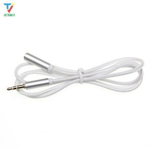 Cable auxiliar trenzado esmerilado, Cable de extensión para auriculares, conector de 3,5mm macho a hembra para Audio de ordenador, cable extensor para auriculares, 100 unids/lote