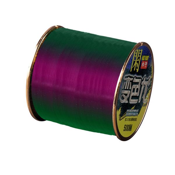 Ligne de tresse 500m Ligne de pêche à changement de couleur Manteau en fluorocarbone Monofilament Nylon SeaFresh Water Carp Wire Leader Line Accessoires de pêche 230227