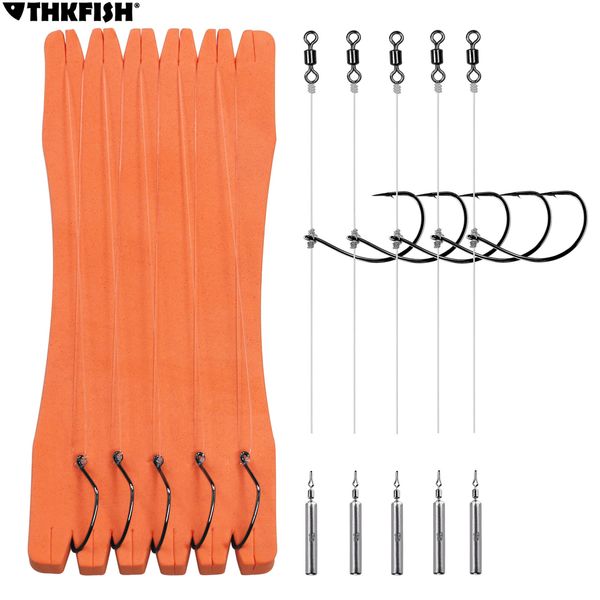 Ligne de tresse 5pcs / lot Texas Rig Set 3 1 1 0 2 0 Drop S Hook Carolina Rig Kit Bass Fishing Accessoires 231102