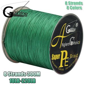 Ligne de tresse 8 brins 300M 327Yds 10220LB 00812mm PE Multifilament multicolore Super fort fil japonais pêche à la carpe 230907