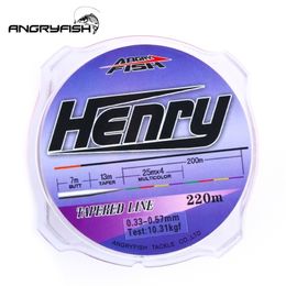 Braid Line Angryfish Sport Fishing Nylon taps toelopend 220m Henry Series Strong Strength 221019