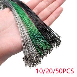 Braid Line Anti Bite Steel Fishing Wire Leader met Swivel Accessoire Lead Core Leight 15 cm 20 cm 25 cm 30 cm 230614