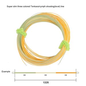 Braid Line Aventik Super Slim Three Gekleurde Tenkara Vislijn Nimf Schietvliegvislijn 0,55 mm 100ft 230812