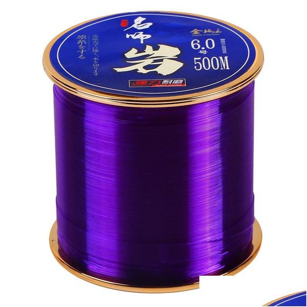 Línea trenzada Línea trenzada 500M Nylon Pesca Durable Fluorocarbono Mar Hilo Bk Carrete Todo Tamaño De Drop Entrega Deportes Al aire libre Pesca Fi Dhyvm