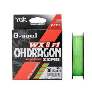 Línea trenzada Línea de pesca Japón original YGK G-SOUL Dragon WX8 Trenzado PE Tipo de hundimiento Pesca de alta resistencia S Azul Verde 221019