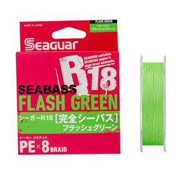 Braid Line Fishing Tackle origineel merk Seaguar Seabass PE X8 8 Strengen gevlochten vislijn flash groene PE -lijn 150m 200m 230505