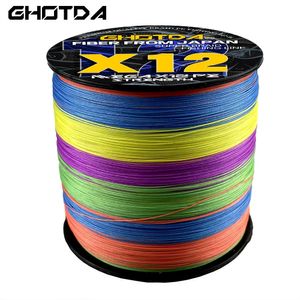 Ligne de tresse G DA Fil de pêche tressé à 12 brins 1000M 500M 300M 100m Multifilament japonais 100 PE Carpe durable Super Strong X12 231204