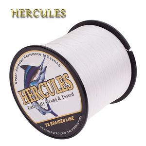 Línea trenzada Hercules Pesca 4 hebras Fuerte Durable 6 100LB Blanco PE 100M 2000M Cable Pesca VK Russia Stream Vender bien 230520