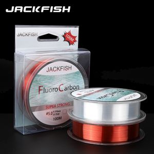 Gevlochten Lijn JACKFISH 100M Fluorocarbon vislijn 5-30LB Super sterk merk Leader Line clear vliegvislijn pesca 230830