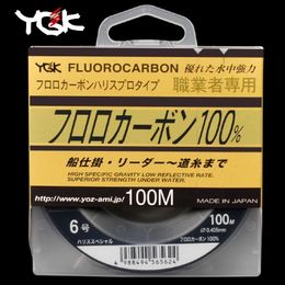 Gevlochten lijn Japan geïmporteerd YGK 100M 100% supersterke echte fluorkoolstof vislijn Carbon lijn voorkabel transparant monofilament 231017