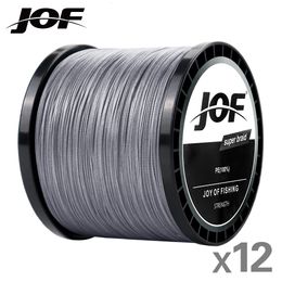 Ligne de tresse JOF pêche en eau salée X12 brins tressés 300 500 1000M 33 149.9LB Multifilament PE 0.16 0.50mm 230909