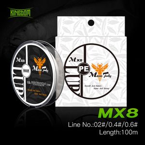 Braid Line Kingdom 100M PE Braid Fishing Line 4 Strands 0.2#0.4#0.6# 9-12LB Super Smooth Strong Durable Multifilament Fishing Line 230830