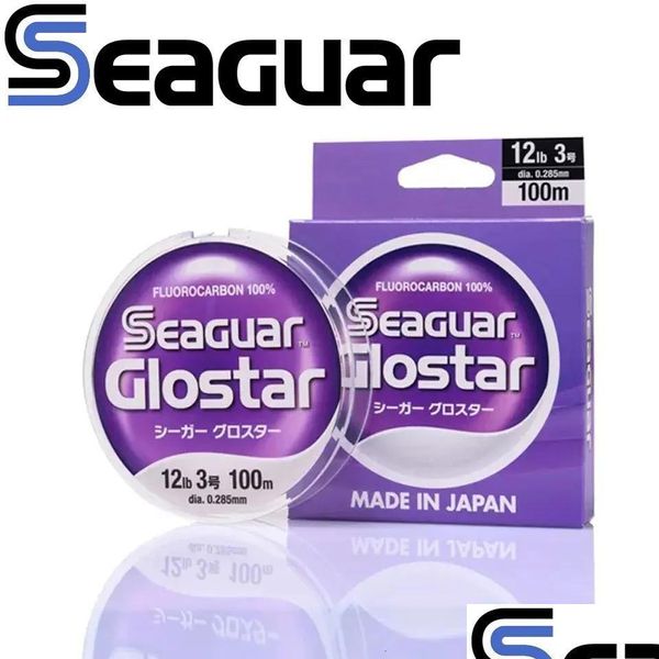 Línea trenzada Línea trenzada Seaguar Glostar Pesca original 4Lb70Lb 100% Líneas de fluorocarbono 100M60M 50 Aniversario Producto limitado Drop D Dh4Oi