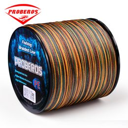 Braid Line Pro Beros 300m 500m 1000m 8 strengen 10 100lb PE gevlochten Visdraad Multifilament Super Strong Japan Gemengde kleuren 230520