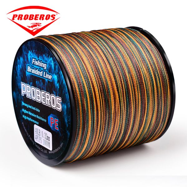 Ligne de tresse PRO BEROS 300M 500M 1000M 8 brins 10 100LB PE tressé fil de pêche multifilament super fort japon couleurs mélangées 230520